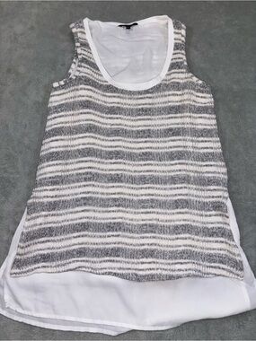 RW&CO. Striped Layered Mixed-Media Tank Top - Size XS